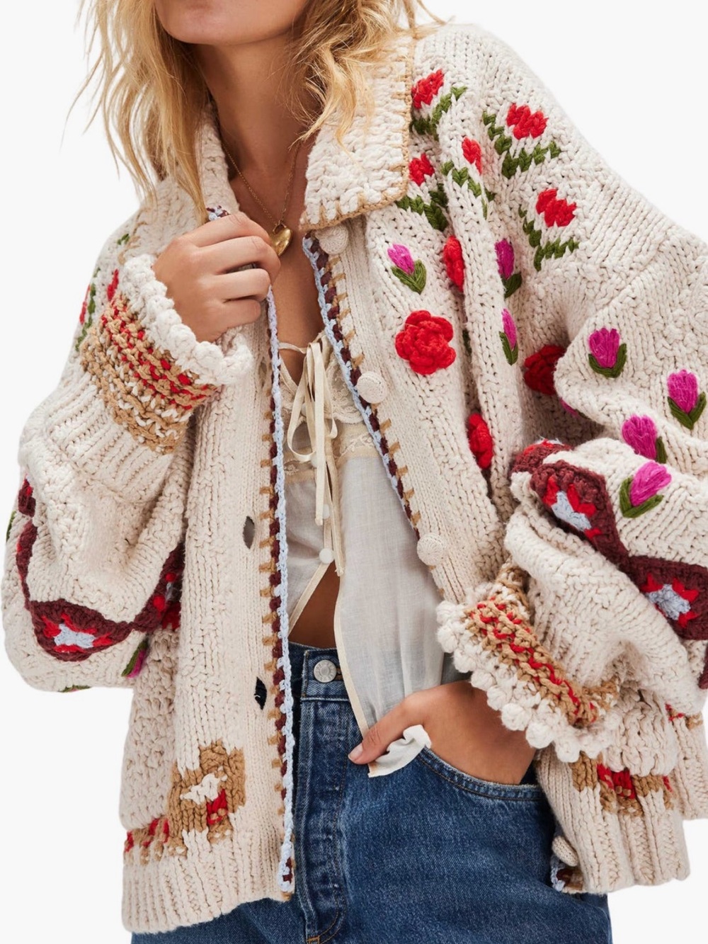 Free People Rosebud Oversized Cardigan